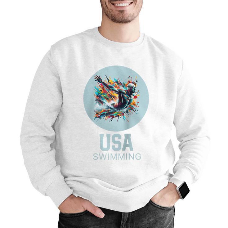 SWIMMING SPORT COMPETITIVE SWIM Raglan Baseball Tee Men Graphic Sweatshirt