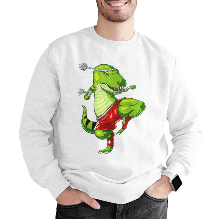 T-Rex Dinosaur Muay Thai Boxing Karate Martial Arts Kung Fu Men Graphic Sweatshirt T-Rex Dinosaur Muay Thai Boxing Karate Martial Arts Kung Fu Men Graphic Sweatshirt