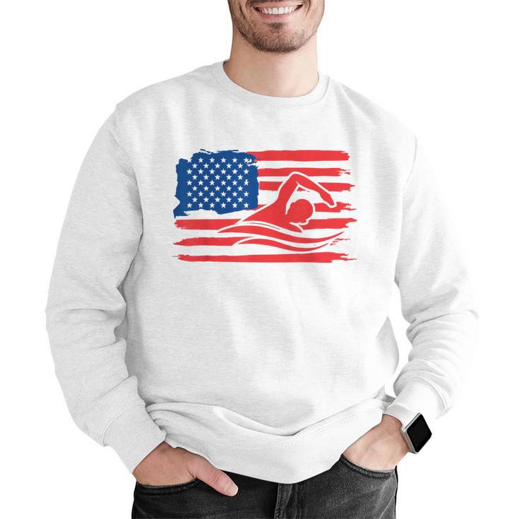 Vintage American Flag Swim Team Swimmer Funny Swimming Gift Men Graphic Sweatshirt Vintage American Flag Swim Team Swimmer Funny Swimming Gift Men Graphic Sweatshirt