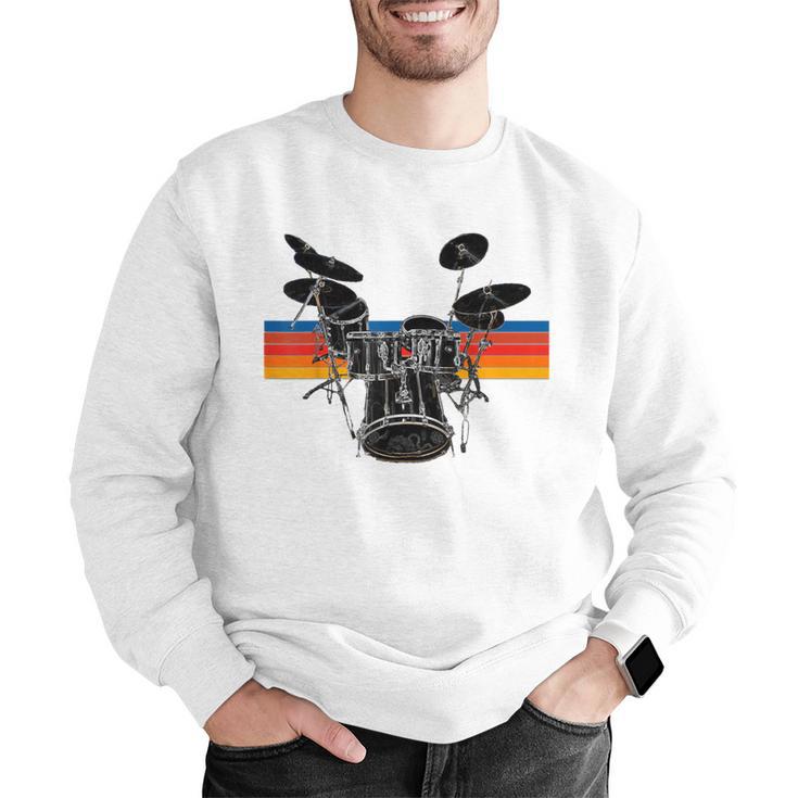 Vintage Drum Kit Drummer Rock Band Drums Men Graphic Sweatshirt