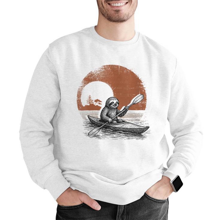 Women's Kayaking Sloth Kayak Kayaker Canoe Paddling Men Graphic Sweatshirt