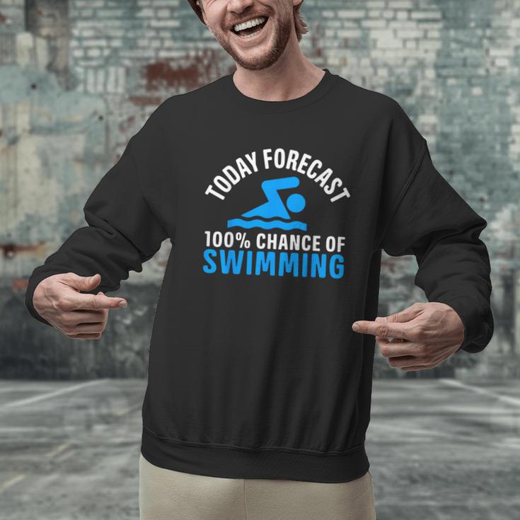 100 Chance Of Swimming Swimmer Swimming Men Graphic Sweatshirt