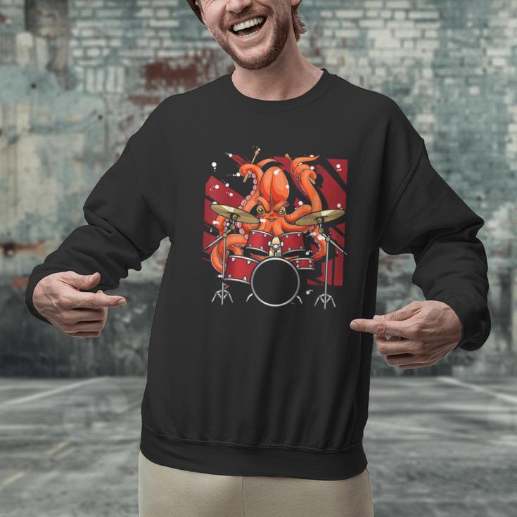 Animal Octopus Musician Drum Kit Octopus Drummer Men Graphic Sweatshirt