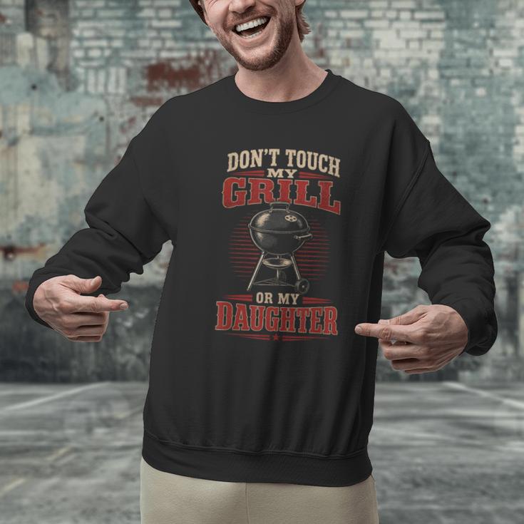 BBQ Dad Don't Touch My Grill Or My Daughter Men Graphic Sweatshirt