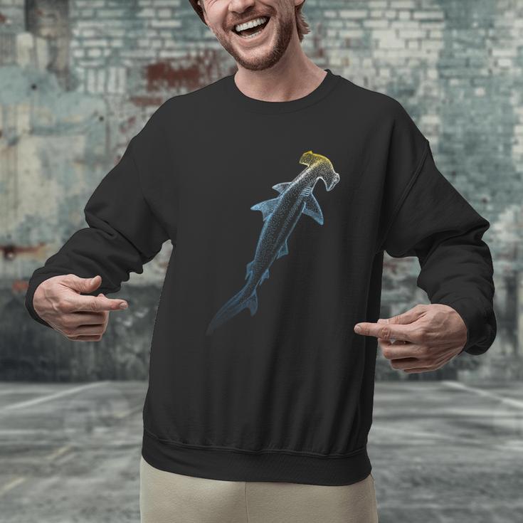 Beautiful Colors Swimming Hammerhead Shark Lovers Men Graphic Sweatshirt