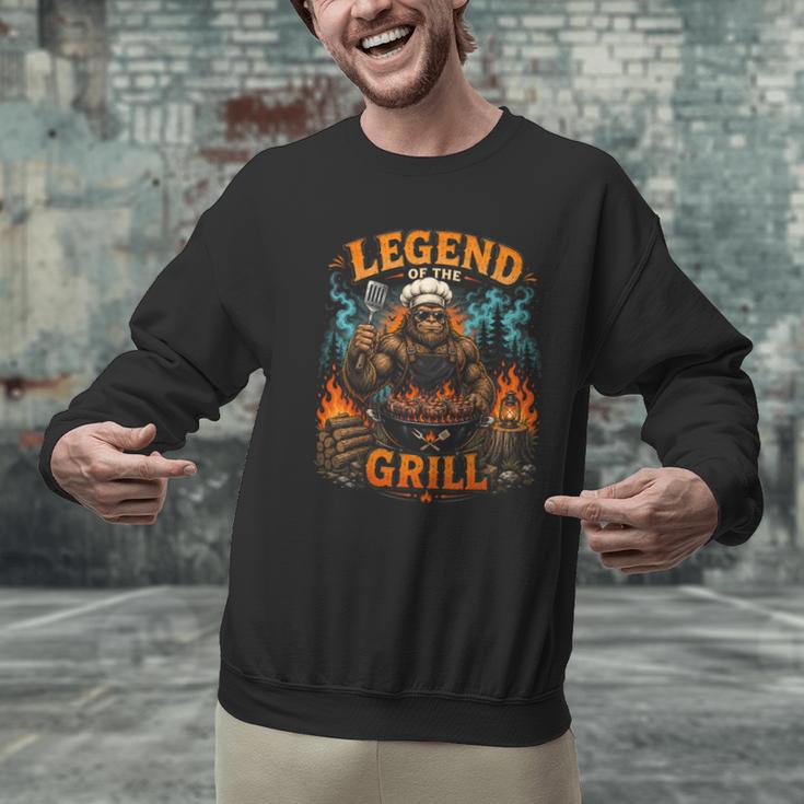 Bigfoot Legend Of The Grill BBQ Dad Father Day 2026 Men Graphic Sweatshirt