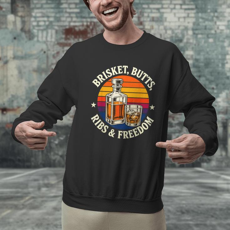Brisket Butts Ribs And Freedom BBQ Dad Men Graphic Sweatshirt