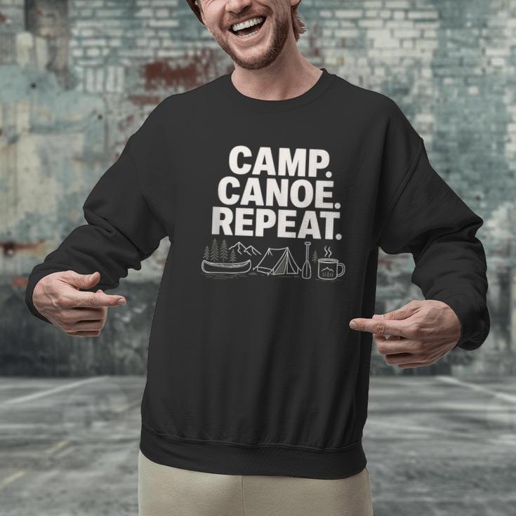 Camp Canoe Repeat Outdoor Adventure Men Graphic Sweatshirt