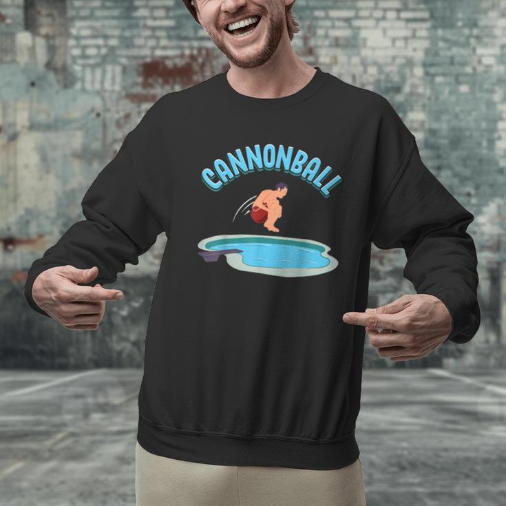 Cannonball Swimming Pool Fun Diving Diver Swimmer Cool Men Graphic Sweatshirt Cannonball Swimming Pool Fun Diving Diver Swimmer Cool Men Graphic Sweatshirt