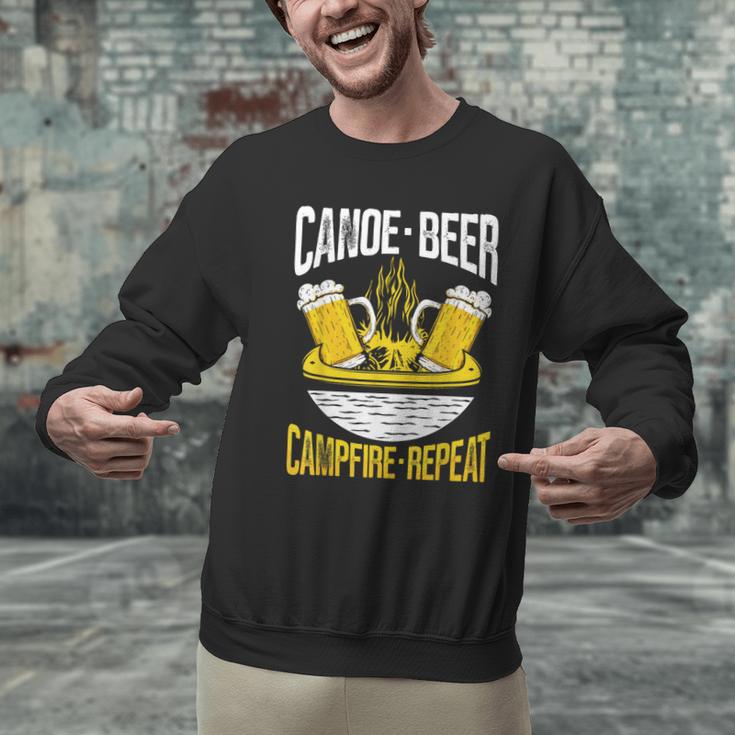 Canoe Beer Campfire Repeat Kayak Canoe Men Graphic Sweatshirt