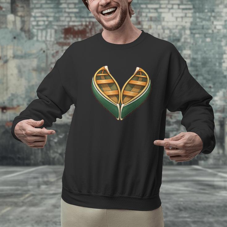 Canoe Heart Cute Minimalist Paddling Adventure Men Graphic Sweatshirt