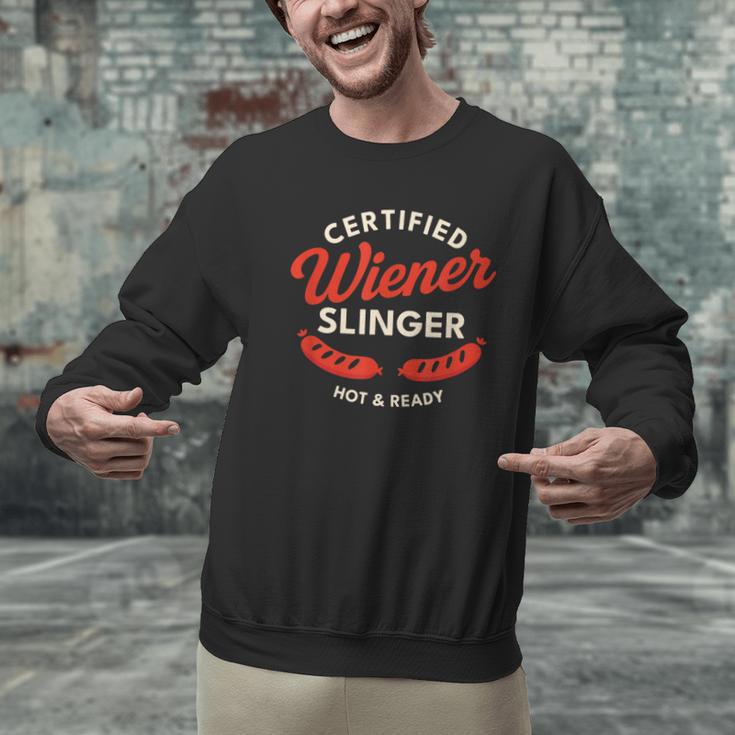 Certified Wiener Slinger BBQ Dad 4th Of July Men Graphic Sweatshirt