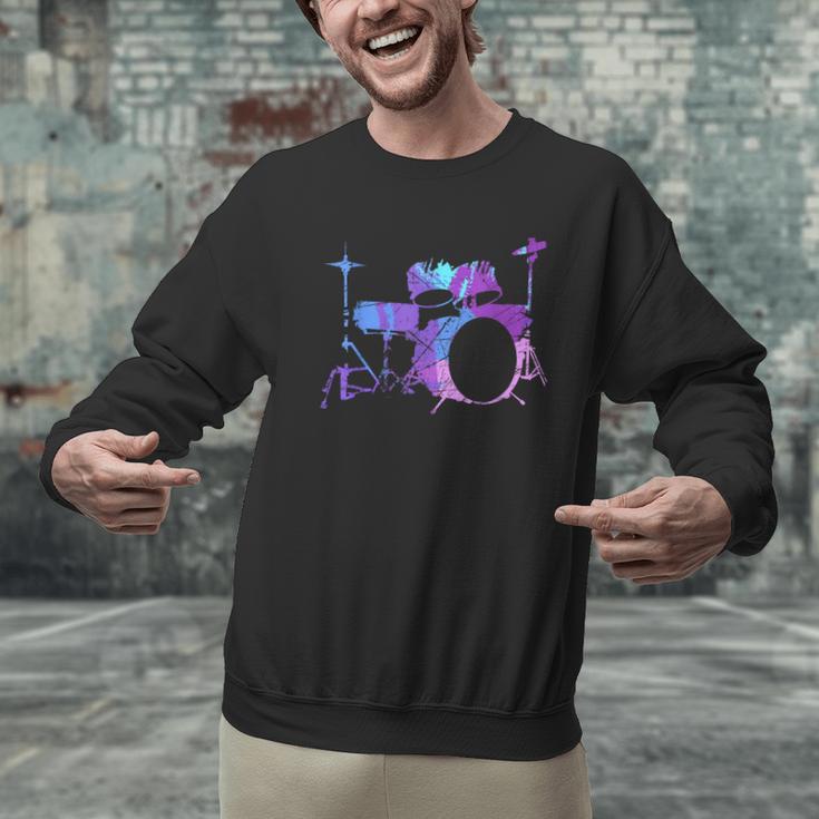 Cool Drum Kit Percussion Vintage Retro Drummer Costume Men Graphic Sweatshirt Cool Drum Kit Percussion Vintage Retro Drummer Costume Men Graphic Sweatshirt