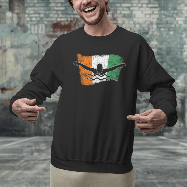 Cool Ireland Flag Vintage Irish Flag Swimmer Fly Swimming Men Graphic Sweatshirt Cool Ireland Flag Vintage Irish Flag Swimmer Fly Swimming Men Graphic Sweatshirt