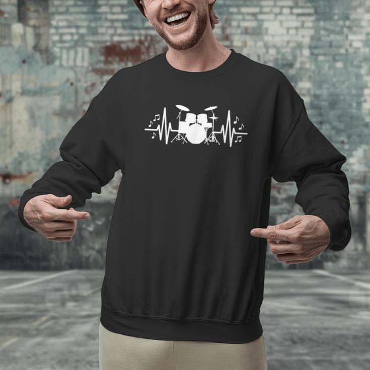 Drum Kit Heartbeat Drummer Music Lover EKG Pulse Set Note Men Graphic Sweatshirt Drum Kit Heartbeat Drummer Music Lover EKG Pulse Set Note Men Graphic Sweatshirt