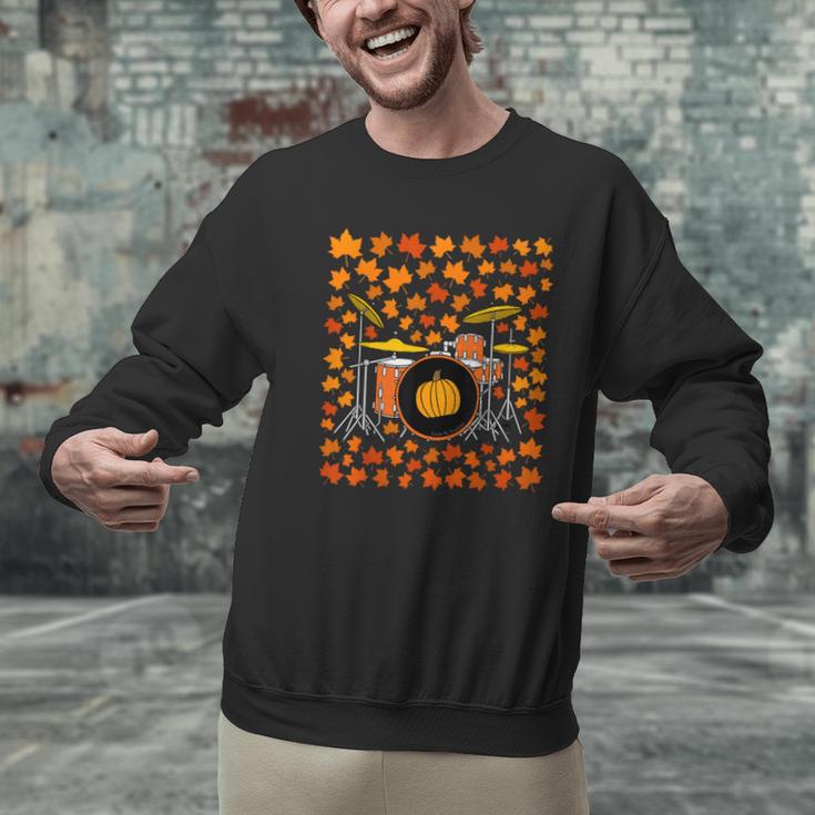 Drum Kit With Leaves Fall Drummer Autumn Musician Men Graphic Sweatshirt Drum Kit With Leaves Fall Drummer Autumn Musician Men Graphic Sweatshirt