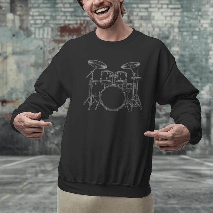 Drum Kit Rock Music Percussion Men Graphic Sweatshirt Drum Kit Rock Music Percussion Men Graphic Sweatshirt