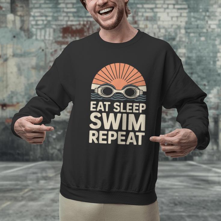 Eat Sleep Swim Repeat Swimmer Swimming Men Graphic Sweatshirt Eat Sleep Swim Repeat Swimmer Swimming Men Graphic Sweatshirt