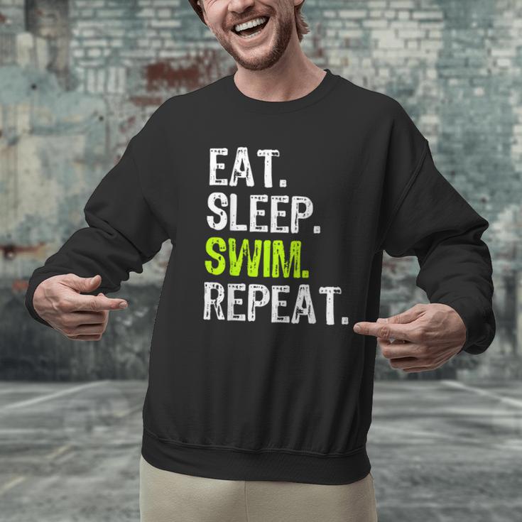 Eat Sleep Swim Repeat Swimming Swimmer Cool Men Graphic Sweatshirt Eat Sleep Swim Repeat Swimming Swimmer Cool Men Graphic Sweatshirt