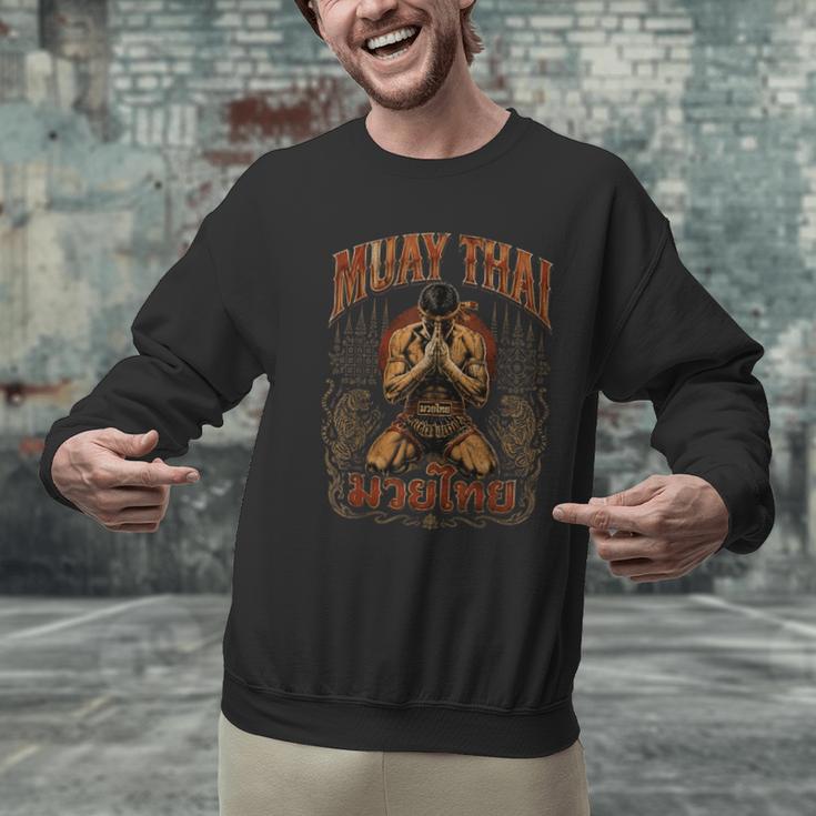 Faded Muay Thai Fighter Nak Muay Thailand Boxing Men Graphic Sweatshirt Faded Muay Thai Fighter Nak Muay Thailand Boxing Men Graphic Sweatshirt