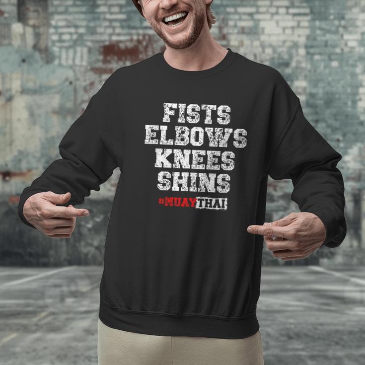 Fist Elbows Knees Shins Martial Arts Muay Thai Men Graphic Sweatshirt Fist Elbows Knees Shins Martial Arts Muay Thai Men Graphic Sweatshirt
