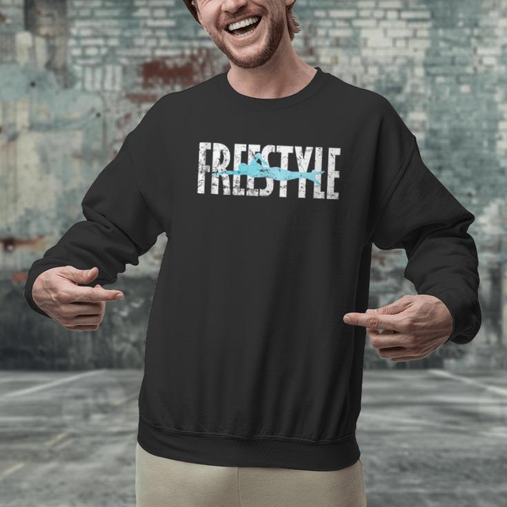 Freestyle Swimming Men Graphic Sweatshirt Freestyle Swimming Men Graphic Sweatshirt