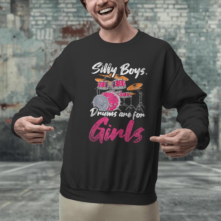 Girls Boys Kids Drummer Drum Kit Men Graphic Sweatshirt