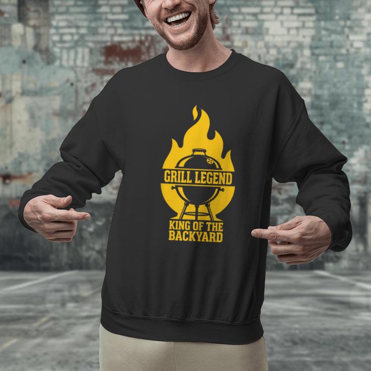 Grill Legend King Of The Backyard BBQ Dad Humor Chef Men Graphic Sweatshirt Grill Legend King Of The Backyard BBQ Dad Humor Chef Men Graphic Sweatshirt