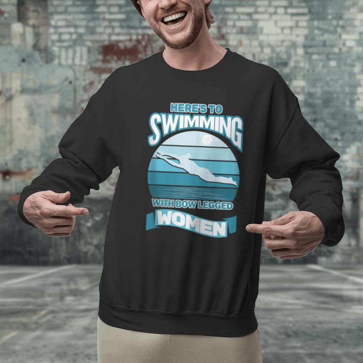 Here's To Swimming With Bow Legged Women Vintage Style Men Graphic Sweatshirt Here's To Swimming With Bow Legged Women Vintage Style Men Graphic Sweatshirt