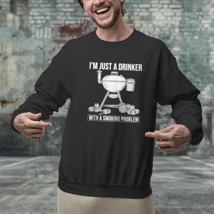 I'm Just A Drinker With A Smoking Problem BBQ Dads Grilling Men Graphic Sweatshirt