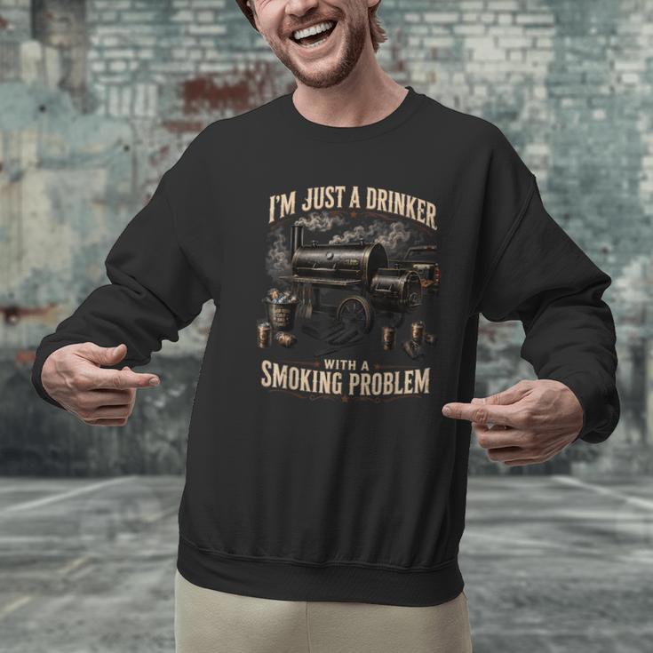 I'm Just A Drinker With A Smoking Problem Grilling BBQ Dads Men Graphic Sweatshirt