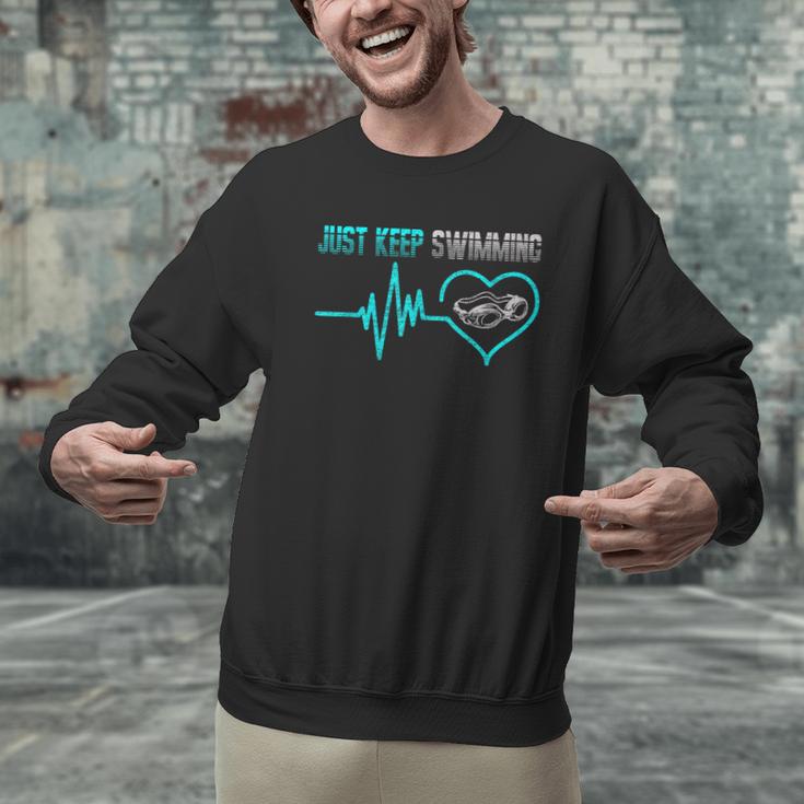 Just Keep Swimming For Swimmers Divers Diving Retro Men Graphic Sweatshirt Just Keep Swimming For Swimmers Divers Diving Retro Men Graphic Sweatshirt