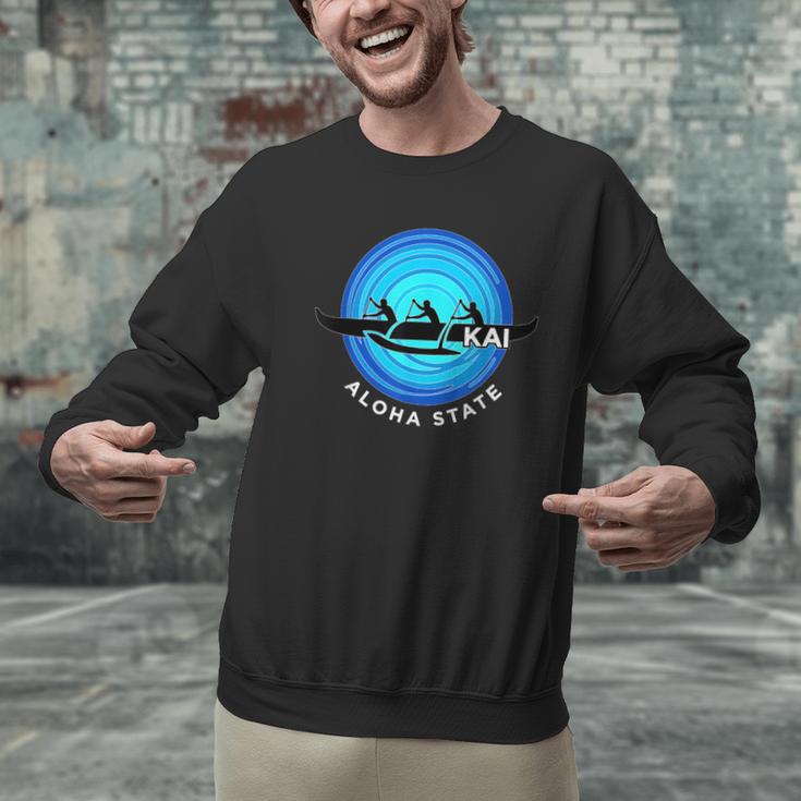 Kai Outrigger Canoe Hawaii Aloha State Paddling Retro Men Graphic Sweatshirt Kai Outrigger Canoe Hawaii Aloha State Paddling Retro Men Graphic Sweatshirt