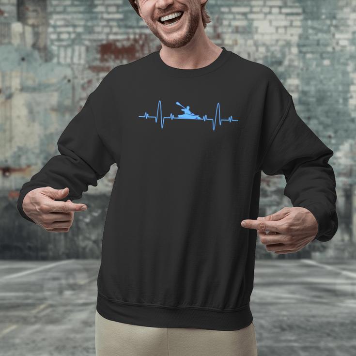 Kayaking Heartbeat Shirt Cool Canoe Boating Kayaks Men Graphic Sweatshirt