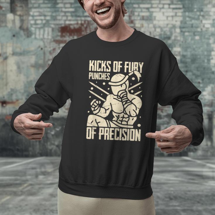 Kicks Of Fury Punches Of Precision Muay Thai Men Graphic Sweatshirt Kicks Of Fury Punches Of Precision Muay Thai Men Graphic Sweatshirt