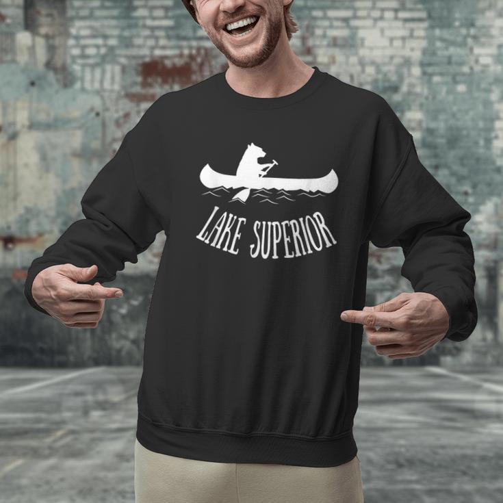 Lake Superior Bear Canoe Upper Peninsula For Yooper Men Graphic Sweatshirt