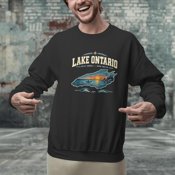 Lakes Lake Ontario Fishing Canoe Lighthouse Outdoor Men Graphic Sweatshirt Lakes Lake Ontario Fishing Canoe Lighthouse Outdoor Men Graphic Sweatshirt