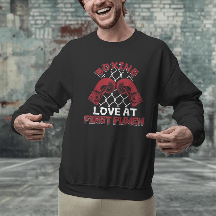 Love At First Punch Professional Boxer Muay Thai Boxing Men Graphic Sweatshirt Love At First Punch Professional Boxer Muay Thai Boxing Men Graphic Sweatshirt