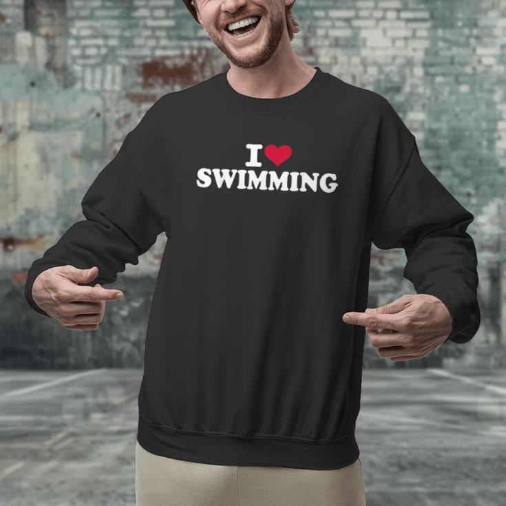 I Love Swimming Men Graphic Sweatshirt