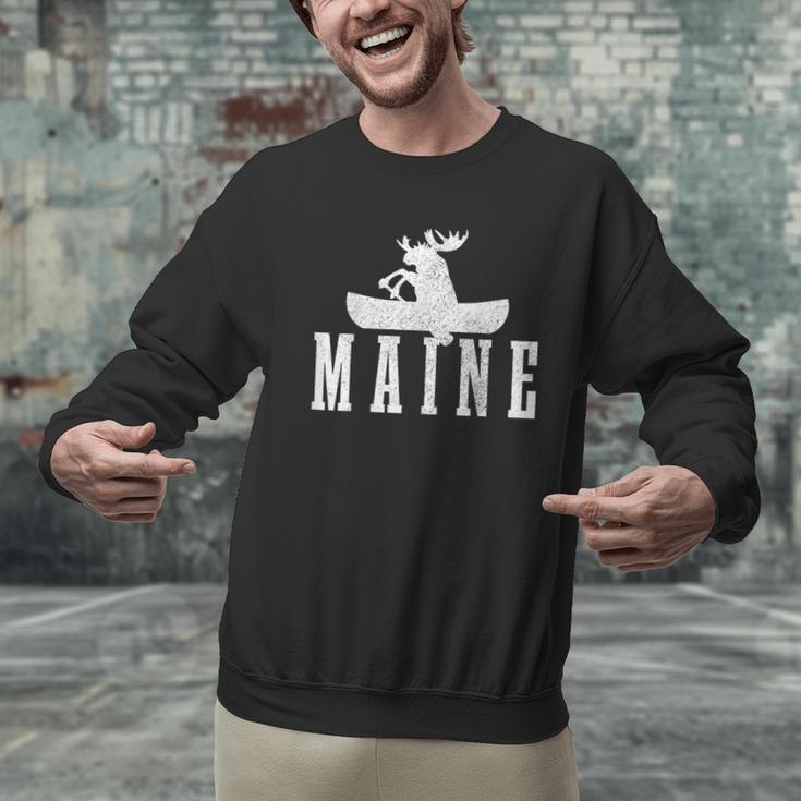 Maine Canoe Kayak Moose USA America Souvenir Men Graphic Sweatshirt
