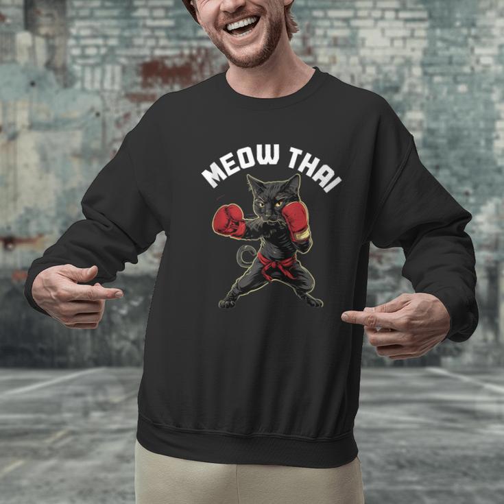 Meow Thai Muay Thai Boxing Cat Martial Arts MMA Boxer Men Graphic Sweatshirt Meow Thai Muay Thai Boxing Cat Martial Arts MMA Boxer Men Graphic Sweatshirt
