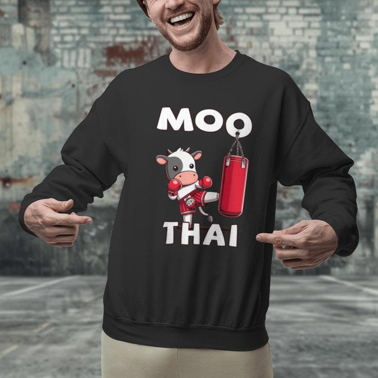 Moo Thai Muay Thai Thai Boxing For Kids Muay Thai Cow Men Graphic Sweatshirt Moo Thai Muay Thai Thai Boxing For Kids Muay Thai Cow Men Graphic Sweatshirt