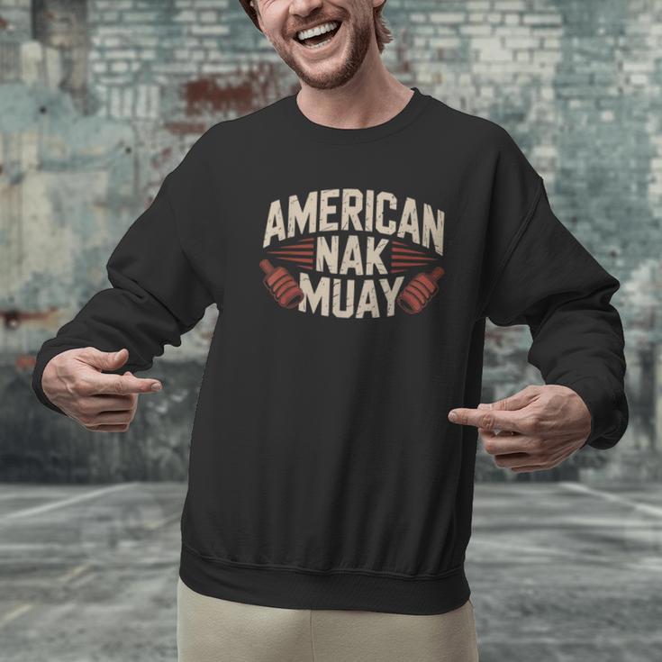 Muay Thai American Nak Fighter Identity Boxing Proud Sport Men Graphic Sweatshirt