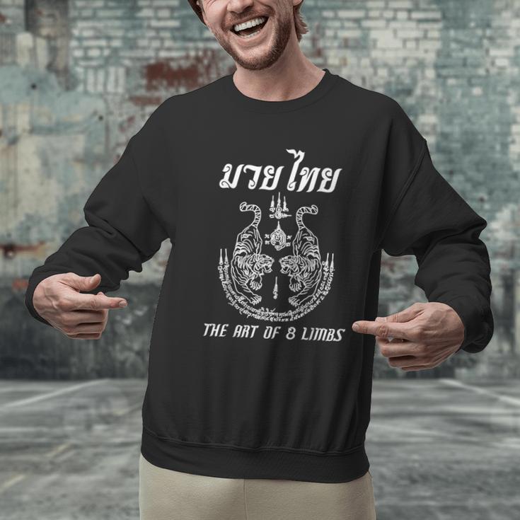 Muay Thai The Art Of 8 Limbs Martial Art Sak Yant Twin Tiger Men Graphic Sweatshirt