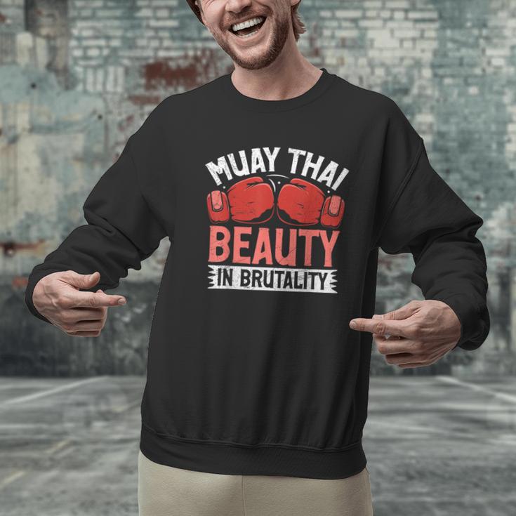Muay Thai Beauty In Brutality Muay Thai Men Graphic Sweatshirt