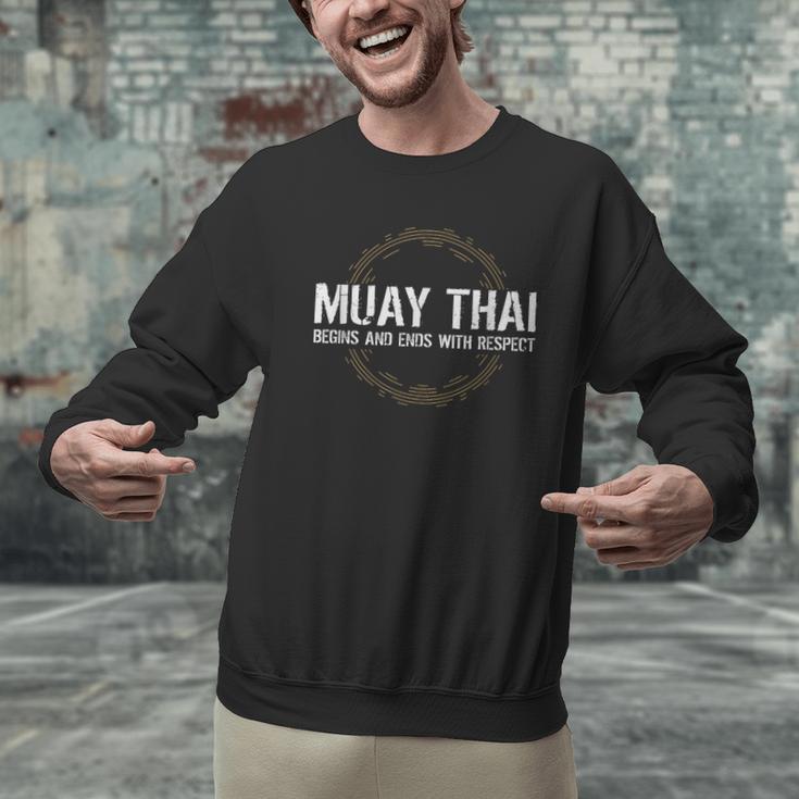 Muay Thai Begins And Ends With Respect Martial Arts Men Graphic Sweatshirt Muay Thai Begins And Ends With Respect Martial Arts Men Graphic Sweatshirt