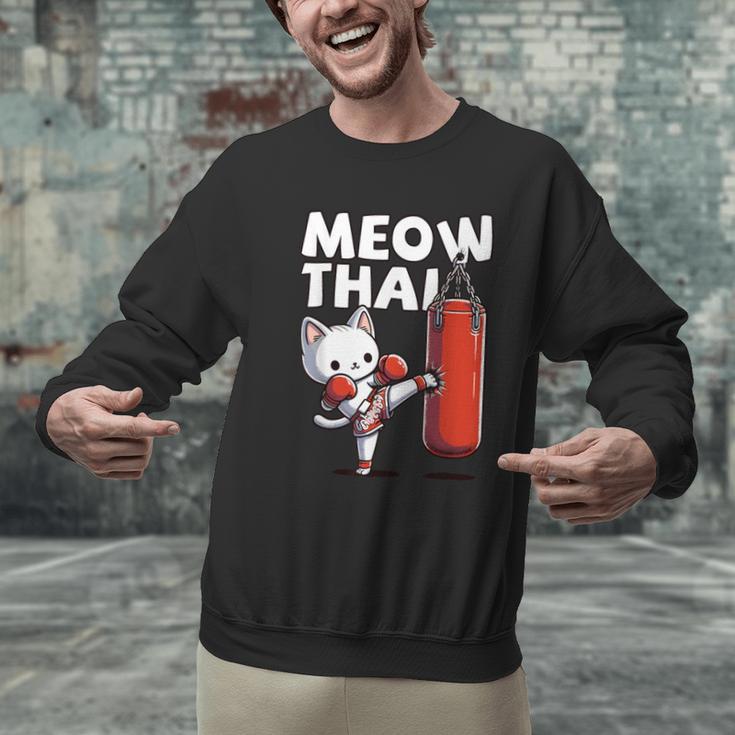 Muay Thai Cat Meow Thai Thai Boxing For Youth Muay Thai Men Graphic Sweatshirt