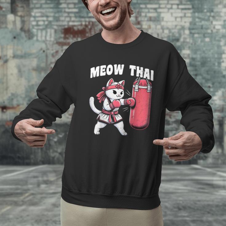 Muay Thai Cat Meow Thai Women Neko Costume Muay Thai Men Graphic Sweatshirt