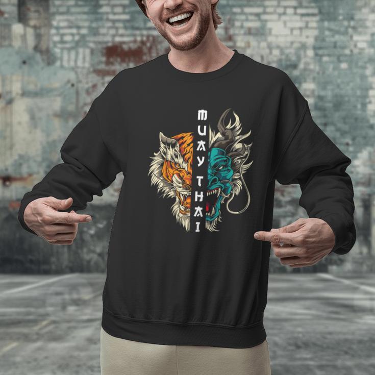 Muay Thai Dragon Tiger Men Graphic Sweatshirt Muay Thai Dragon Tiger Men Graphic Sweatshirt