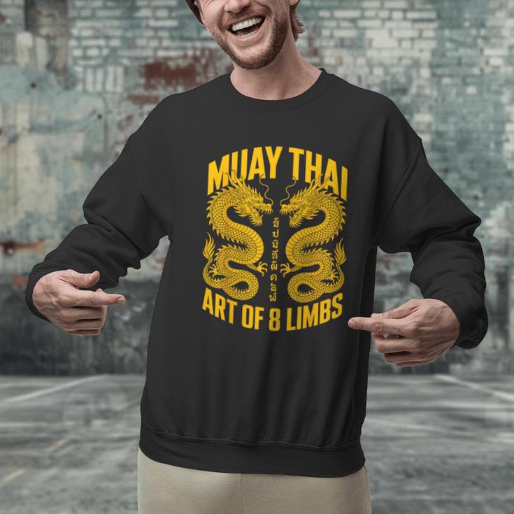 Muay Thai Dragons Thai Boxing Fighter Men Graphic Sweatshirt